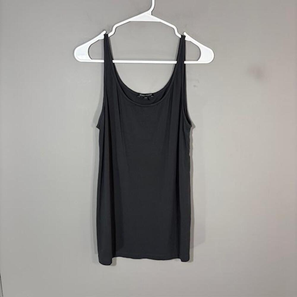 Eileen Fisher Tank Womens Large Gray Solid Silk Scoop Neck Sleeveless Top